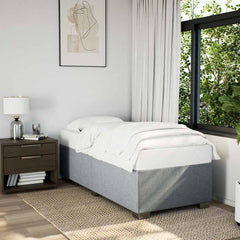 Bed Frame Light grey 100% polyester, plywood, engineered wood