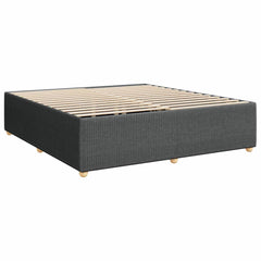 Bed Frame Dark Grey Polyester King Bed Frame Rectangular