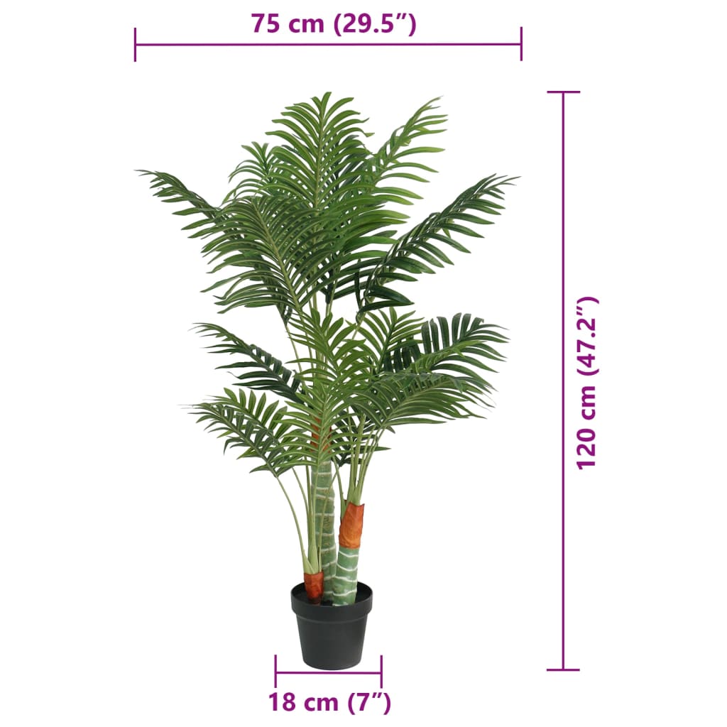 Artificial Palm Tree with 3 Trunks Green 47.2 PP