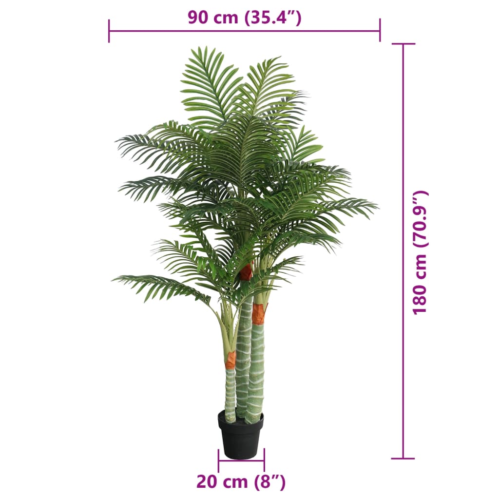 Artificial Palm Tree with 3 Trunks Green 70.9 PP
