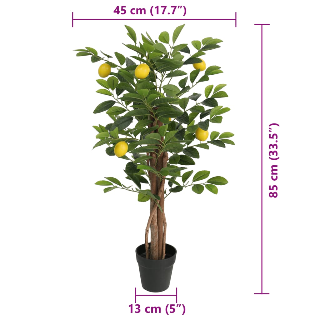 Artificial Lemon Tree with 3 Trunks Green 33.5 PP