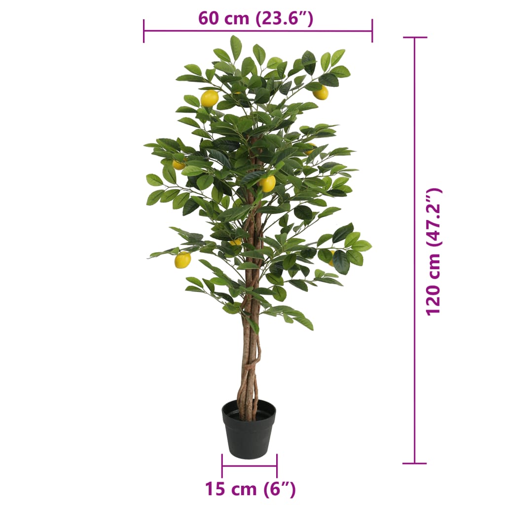 Artificial Lemon Tree with 3 Trunks Green 47.2 PP