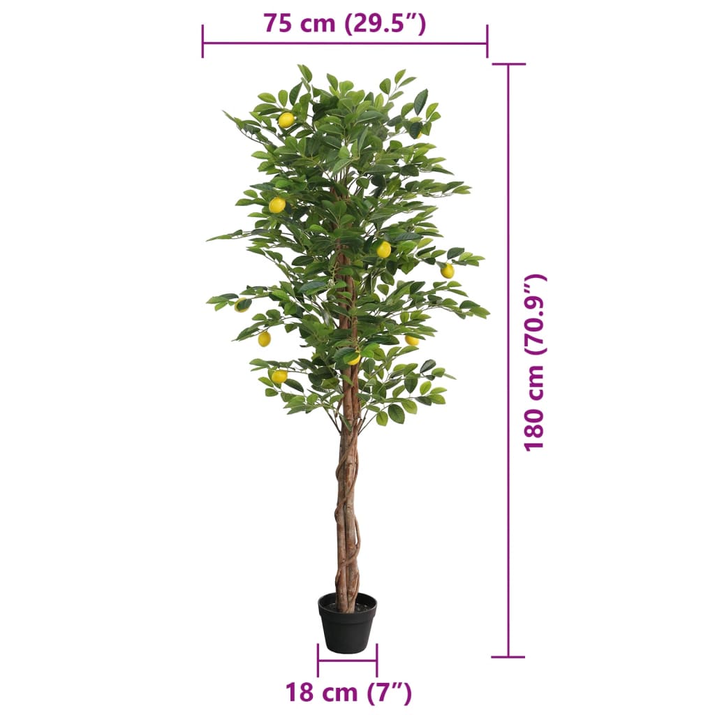 Artificial Lemon Tree with 3 Trunks Green 70.9 PP