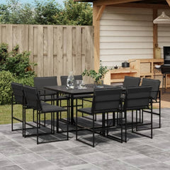 Garden Dining Set Black