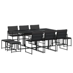 Garden Dining Set Black, Dark Grey