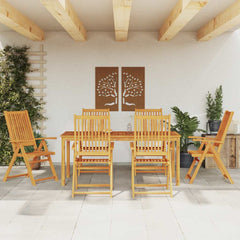 Garden Dining Set Natural Wood Solid Acacia wood 6-seater