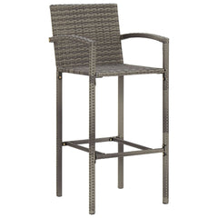 Garden Bar Set Grey Solid Acacia Wood Small Footrest
