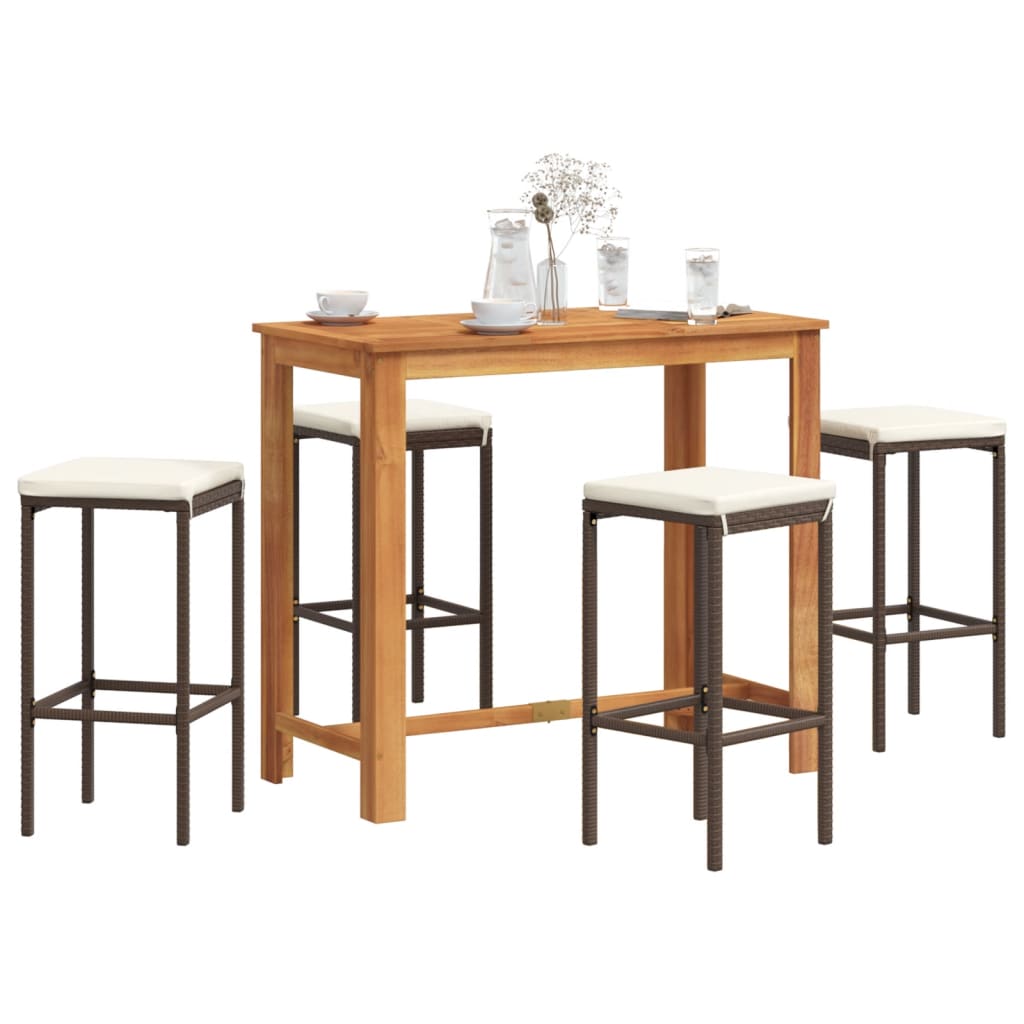 Garden Bar Set Brown, Cream White