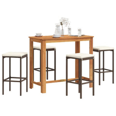 Garden Bar Set Brown, Cream White