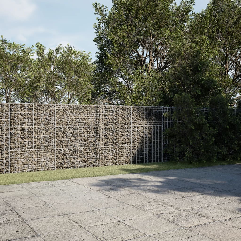 Gabion Basket Silver Galvanized iron Extra Large Durable