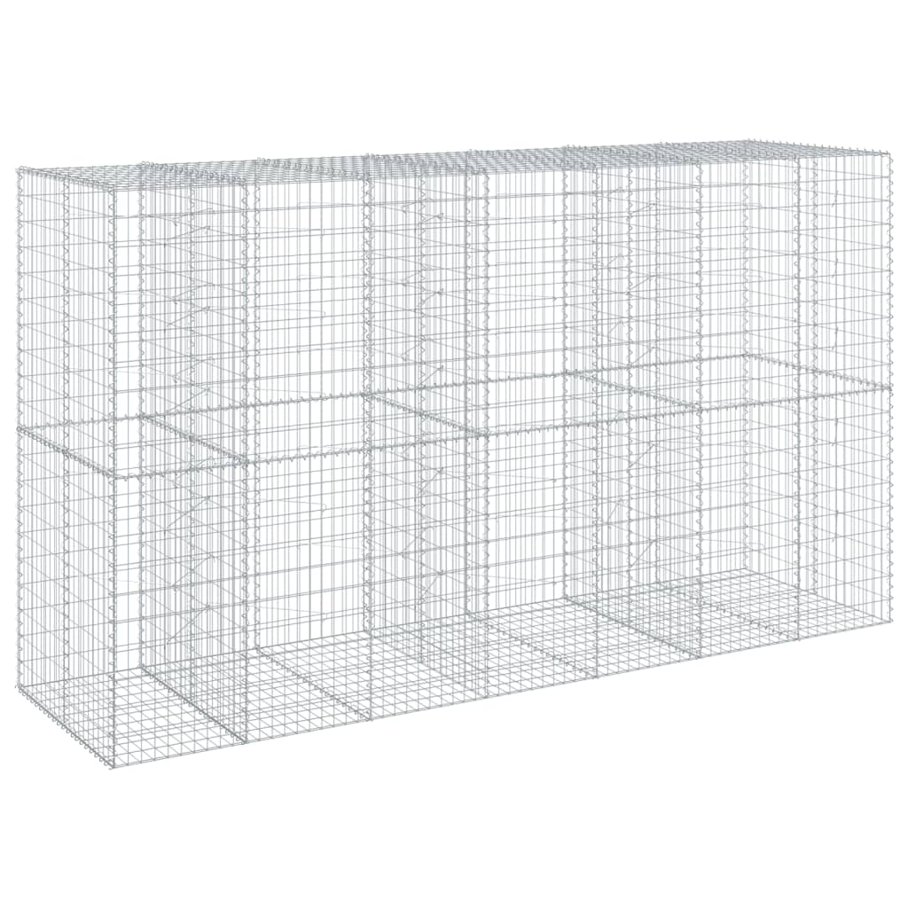 Gabion Basket with Cover 137.8x39.4x78.7 Galvanized Iron
