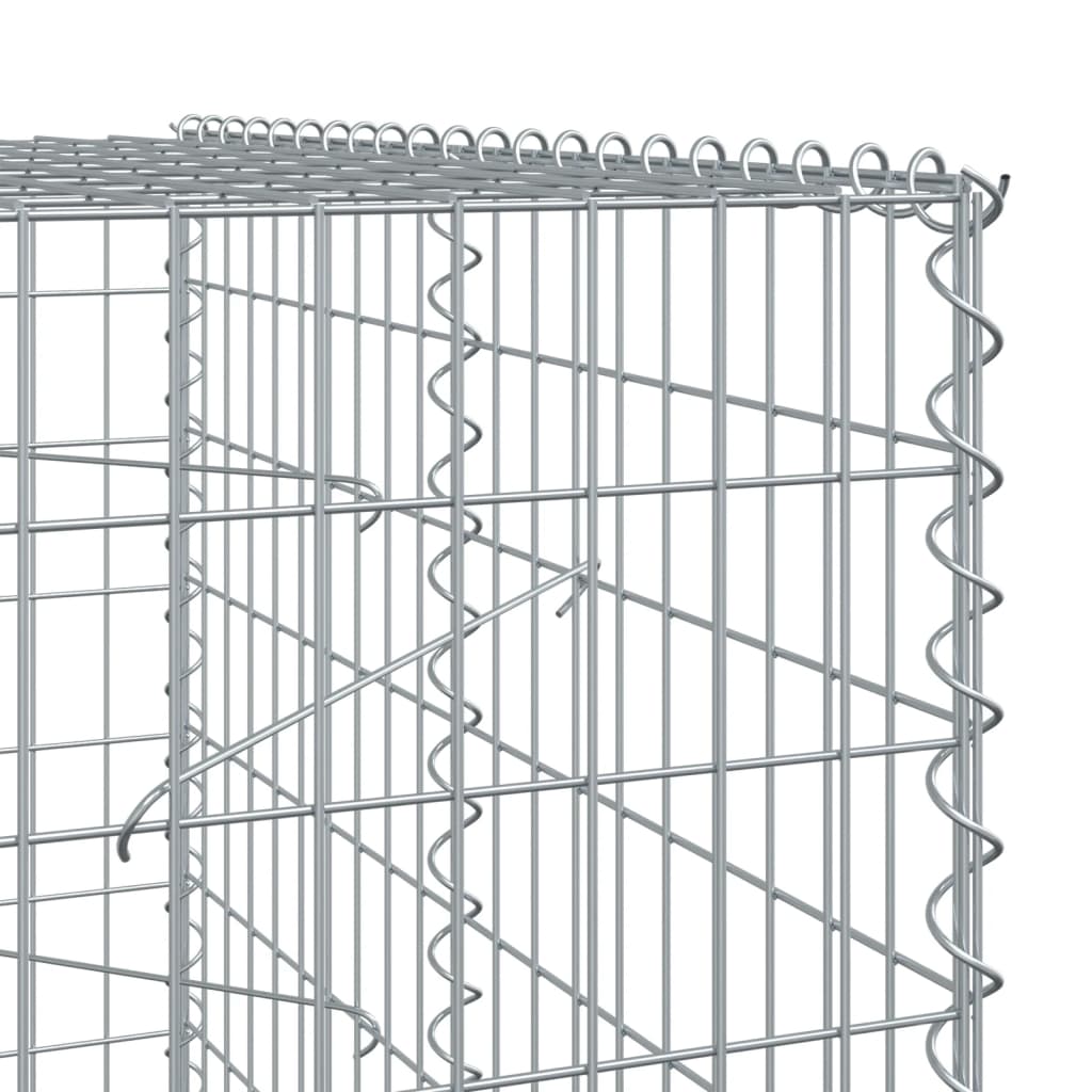 Gabion Basket with Cover 137.8x39.4x78.7 Galvanized Iron