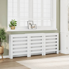 Radiator Cover White 80.7x8.5x32.9 Engineered Wood