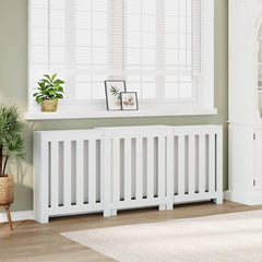 Radiator Cover White 80.7x8.5x32.9 Engineered Wood