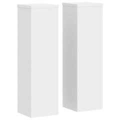 Plant Stands 2 pcs White 6.7x6.7x23.6 Engineered Wood