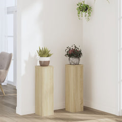 Plant Stand Set of 2 Sonoma oak Engineered wood Tall Modern