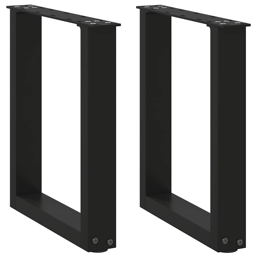 Coffee Table Leg Set of 2 Black Powder-Coated Steel Medium
