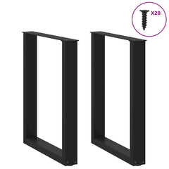 Coffee Table Leg Set of 2 Black Powder-coated steel N/A