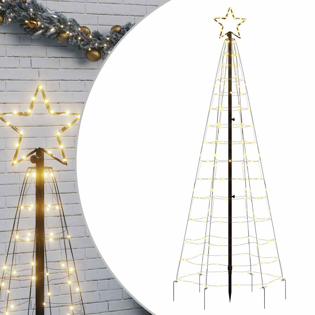 70.9-inch LED Christmas tree with 220 warm white lights and star topper for outdoor use.