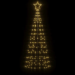 Tall LED Christmas tree with 220 warm white lights and star topper for outdoor use