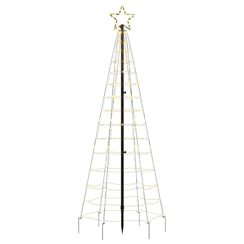 A 70.9-inch tall LED Christmas tree with 220 warm white lights for outdoor decor.