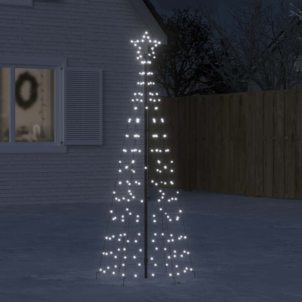 Outdoor 70.9-inch LED Christmas tree with 220 cold white lights and star topper