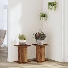 Plant Stands 2 pcs Old Wood 11.8x11.8x15.7 Engineered Wood