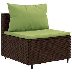 Patio Lounge Set Set of 4 Brown PE rattan Medium Modular