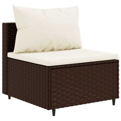 Patio Lounge Set Brown PE rattan 7 Piece Set Adjustable Feet