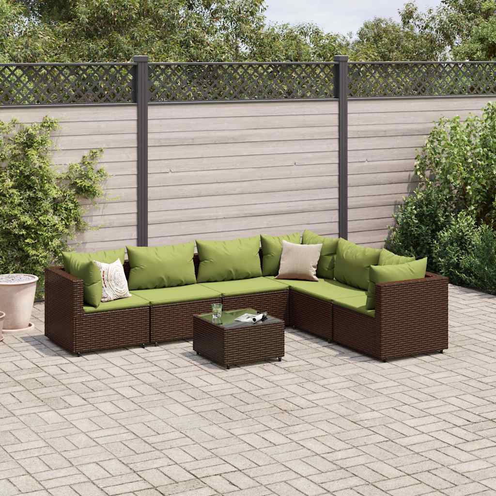 Patio Lounge Set Brown PE rattan Large Patio Lounge Set