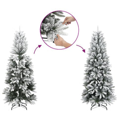 Slim 5ft artificial Christmas tree with flocked snow effect and sturdy metal stand