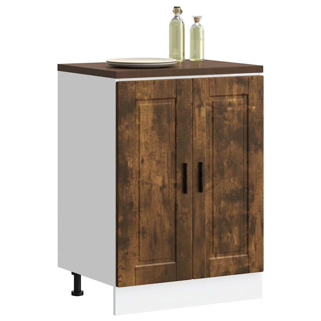 Kitchen Base Cabinet Smoked Oak Engineered Wood