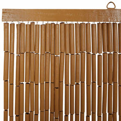 Bamboo insect door curtain with palm tree print and wooden top bar, 35.4 by 86.6 inches.