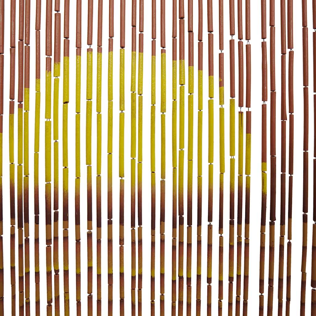 Bamboo door curtain with palm tree print, 35.4x86.6 inches, 90 strands.