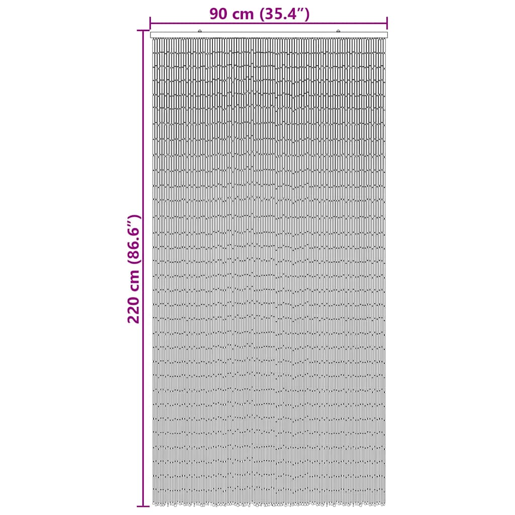 Bostome bamboo insect door curtain with palm tree print, 35.4x86.6 inches, 90 strands.