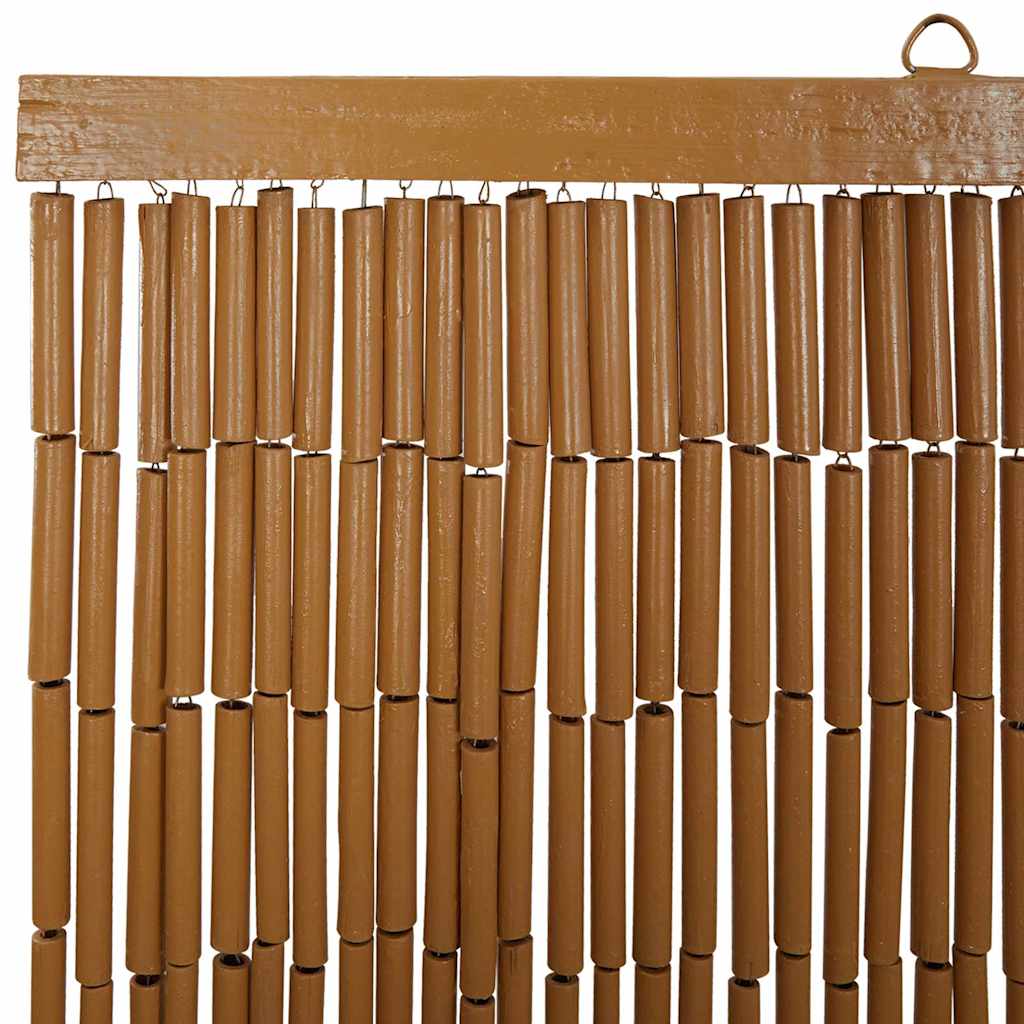 Bamboo beaded door curtain with palm tree design, 39.4x78.7 inches, for insect protection.