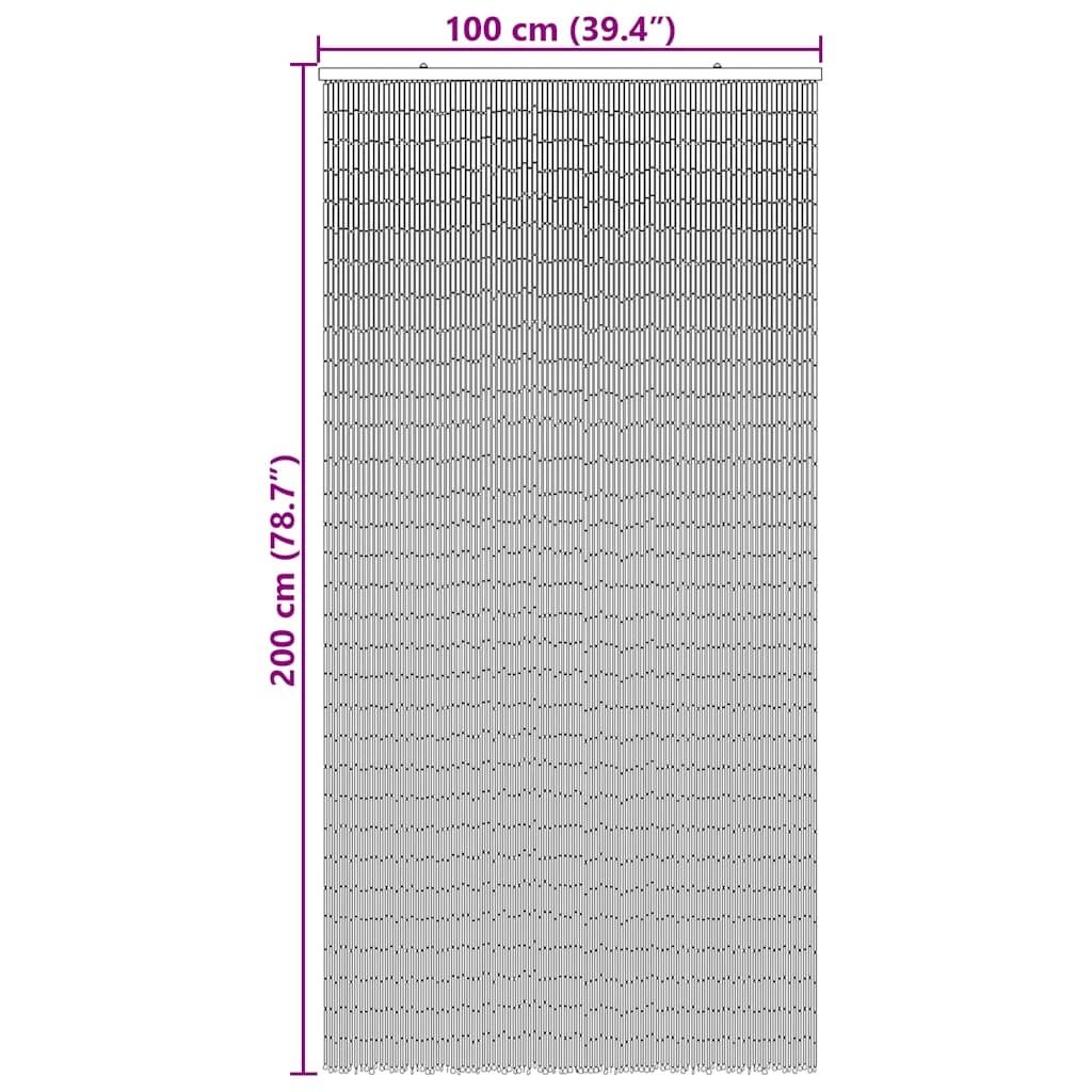 Bostome bamboo beaded door curtain with palm tree design, 39.4x78.7 inches, insect screen.