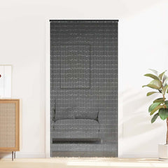 Dark gray bamboo insect door curtain, 39.4x86.6 inches, with vertical strands.