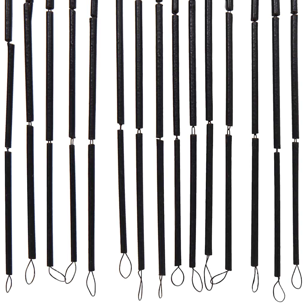 Dark gray bamboo insect door curtain with 100 vertical strands, 39.4x86.6 inches.