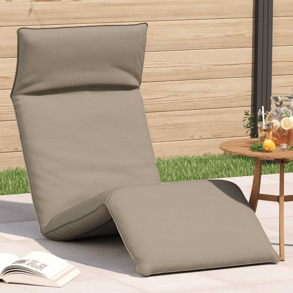 Folding Sun lounger Taupe 68.9x21.3x3.3 Oxford Fabric