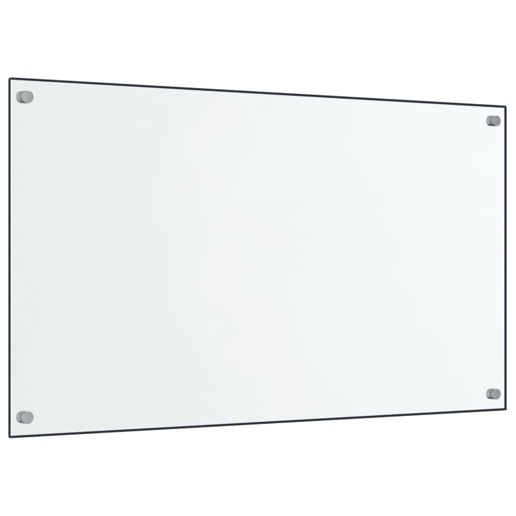Two transparent tempered glass kitchen backsplash panels, each 27.6 by 19.7 inches.