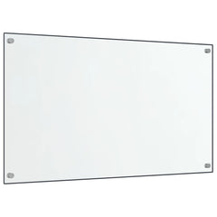 Two transparent tempered glass kitchen backsplashes, each 27.6 by 23.6 inches, with pre-drilled holes.