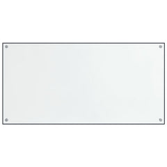 Two transparent tempered glass kitchen backsplashes with pre-drilled holes.