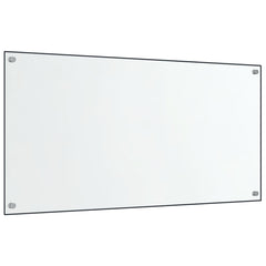 Two transparent tempered glass kitchen backsplash panels, each 31.5 by 15.7 inches.