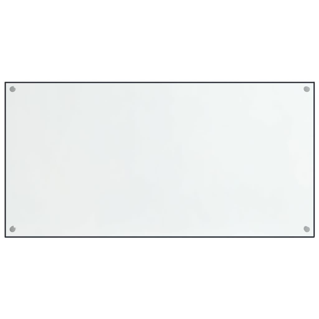 Two transparent tempered glass kitchen backsplash panels, each 31.5 by 19.7 inches.