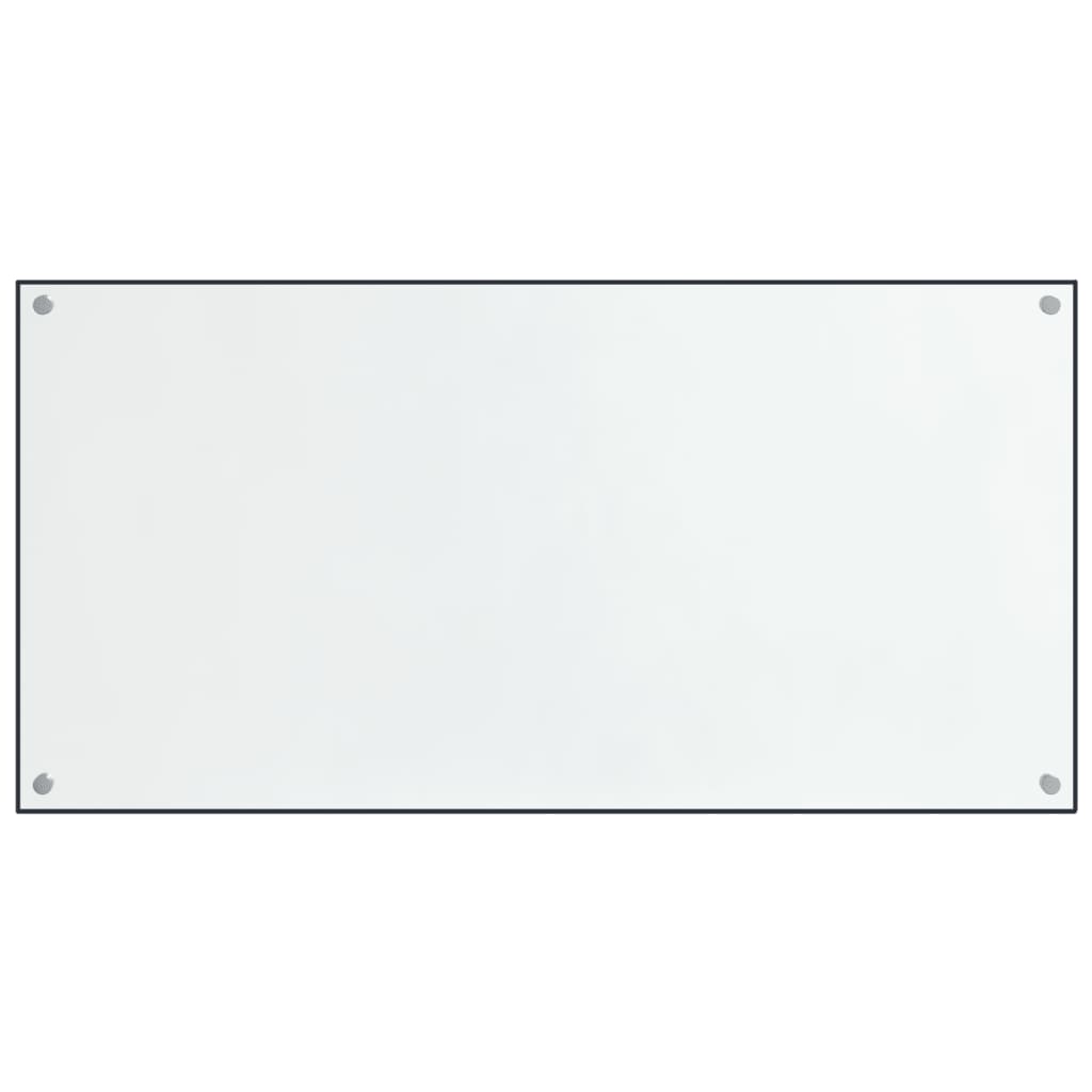 Two transparent tempered glass kitchen backsplash panels, each 31.5 by 23.6 inches.