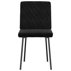 Dining Chair Set of 4 Black Velvet (100% polyester), plywood, metal