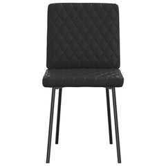 Dining Chair Set of 4 Black Faux leather, plywood, metal Medium