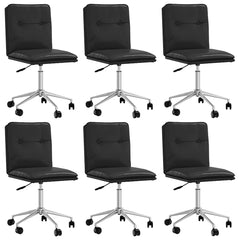 Dining Chair Set of 6 Black Faux leather, plywood, metal Standard