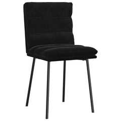 Dining Chair Set of 2 Black Velvet (100% polyester), plywood, metal